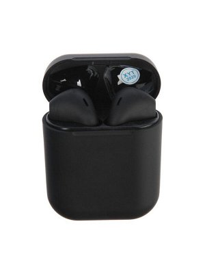 Наушники беспроводные Luazon i12, TWS, вкладыши, Bluetooth 5.0, 35/300 мАч, сенсор, чёрные матовые