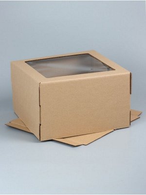 Кондитерская упаковка, с окном, крафт, 30?30?20 см