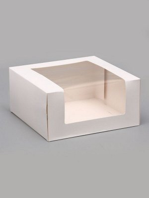 Кондитерская упаковка с окном, белая, 23.5x23.5x11.5 см