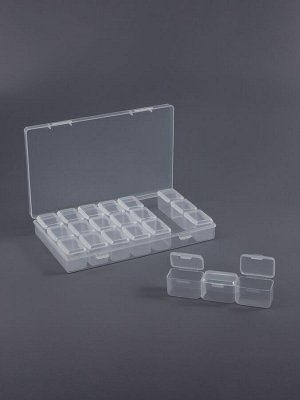 Органайзер для хранения мелочей, 21 ячейка, 10.5x17x2.5 см, прозрачный