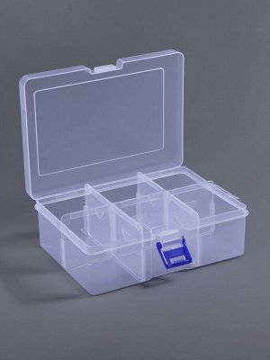 Органайзер для хранения мелочей, 6 ячеек, 16.5x12x5.8 см, прозрачный
