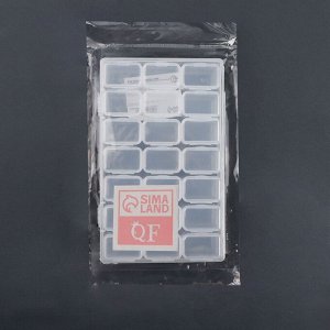 Органайзер для хранения мелочей, 21 ячейка, 10.5x17x2.5 см, прозрачный