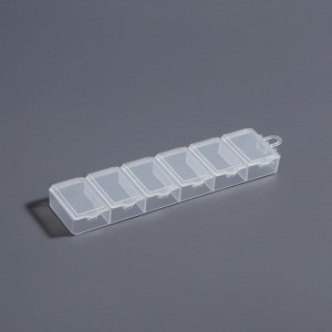 Органайзер для хранения мелочей, 6 ячеек, 14x3.5x1.3 см, прозрачный