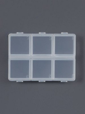 Органайзер для хранения мелочей, 6 ячеек, 8x6x1.5 см, прозрачный
