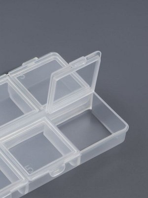 Органайзер для хранения мелочей, 6 ячеек, 8x6x1.5 см, прозрачный