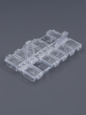 Органайзер для хранения мелочей, 12 ячеек, 13.2x7.5x1.5 см, прозрачный