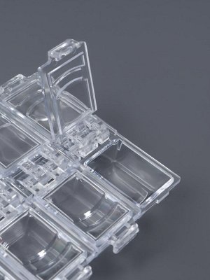 Органайзер для хранения мелочей, 12 ячеек, 13.2x7.5x1.5 см, прозрачный