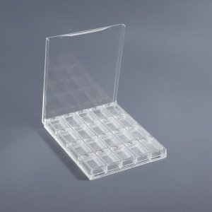 Органайзер для хранения мелочей, 20 ячеек, 14.5x12.5x1.7 см, прозрачный