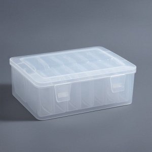 Органайзер для хранения мелочей, 14 блоков, 16.5x12.7x6 см, прозрачный