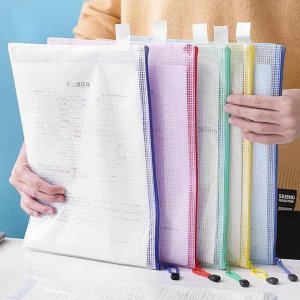 Папка-конверт формата A4 на молнии, 1 шт., цвет в ассортименте, 33,5 х 24 см.