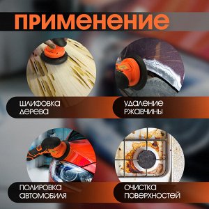Аккумуляторная полировальная машина ТУНДРА, 1500 Вт, 12 В, 2500-5000 об/мин, 150 мм