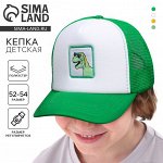 Кепка детская для мальчика «Крутой дино», р-р 52-54, 5-7 лет