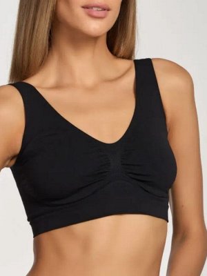 Intimidea BODYEFFECT Comfort bra SUPPORT. Корректирующий топ из микрофибры с естественной поддержкой и мягкими комфортными бретелями, без косточек. (Nero -черный) пр. Италия.