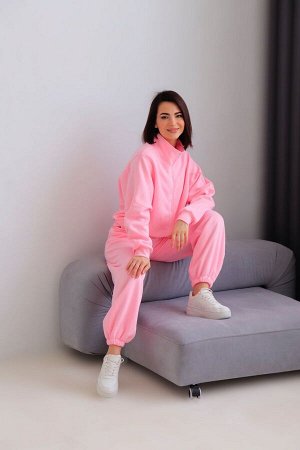 Костюм спортивный розовый (футер с начесом)