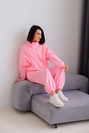 Костюм спортивный розовый (футер с начесом)