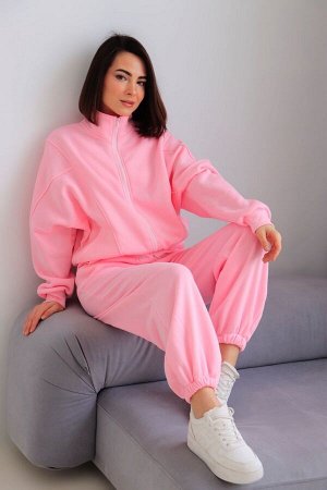Костюм спортивный розовый (футер с начесом)