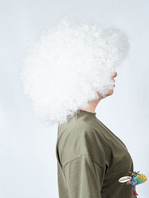 парик Африканские кудри белый, искусственный волос