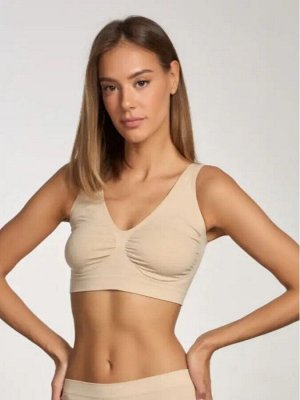 Intimidea BODYEFFECT Comfort bra SUPPORT. Корректирующий топ из микрофибры с естественной поддержкой и мягкими комфортными бретелями, без косточек. (SKIN -телесный) пр. Италия.