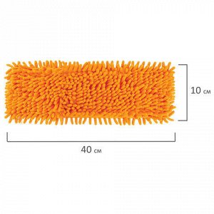 Насадка МОП плоская для швабры/держателя 40 см, карманы (ТИП К), ворсистая микрофибра, ворс 2 см, ЛАЙМА, 605032