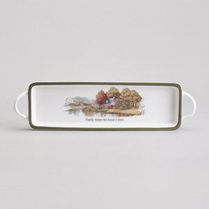 Прямоугольное блюдо с ручками "Family House" 42x12x3,5 см - Идеальный выбор для вашей кухни, 1 шт.