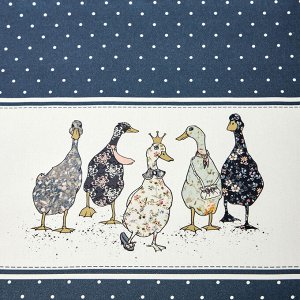 Овальная скатерть "Family Farm" 140x180 см, синий, 100% хлопок, твил с защитной пропиткой, 1 шт.