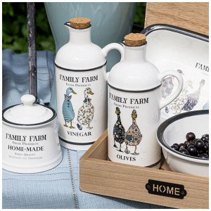 Стильная бутылка для уксуса "Family Farm" 430 мл, высота 18 см - идеальный аксессуар для вашей кухни, 1 шт.