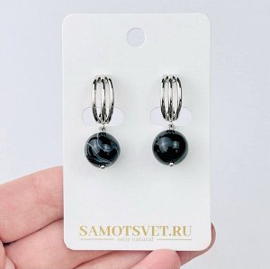 Серьги из полосатого Агата
