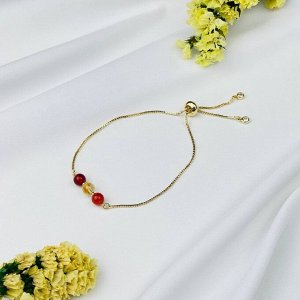 Браслет регулируемый для "Льва" из Агата, Цитрина и Сердолика