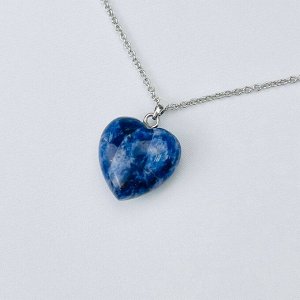 Кулон на цепочке "Сердце" из Содалита