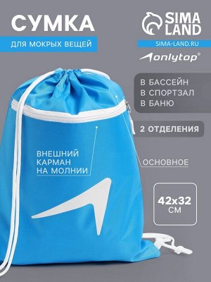 Сумка для мокрых вещей, 42*32 см, цвет голубой