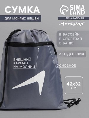 Сумка для мокрых вещей, 42*32 см, цвет графитовый