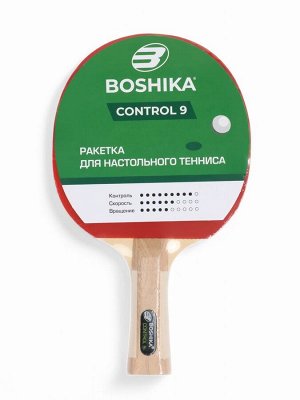 Ракетка для настольного тенниса BOSHIKA Control 9, для начинающих, губка 1,8 мм, коническая ручка