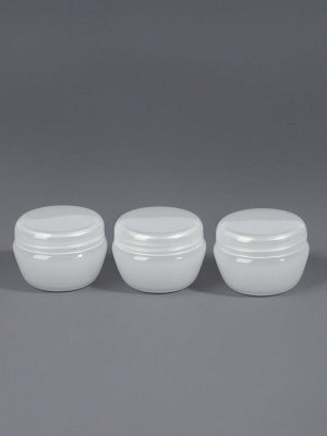 Баночка для хранения, 20 мл, фасовка - 3 шт, цвет белый