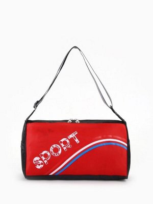 УЦЕНКА Сумка спорт Sport, 37*18*20, отд на молнии, бок/сетка, рег ремень, черный/красный