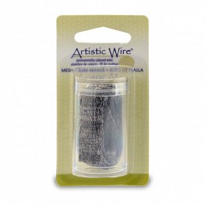 Металлическая ювелирная сетка, 10мм, Artistic Wire, цвет гематит, 1 метр, в пластиковой баночке