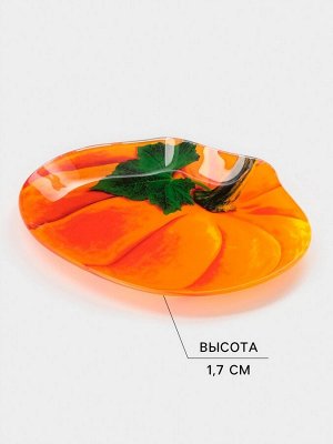 Блюдо сервировочное Доляна «Тыква», 19x16.5 см, стекло, оранжевое