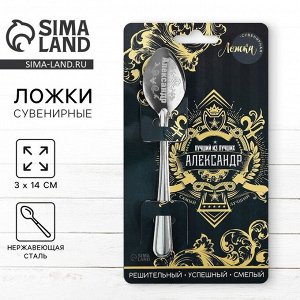 Ложка чайная именная «Александр», 3x14 см