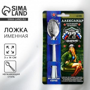 Ложка чайная именная «Александр», 3x14 см
