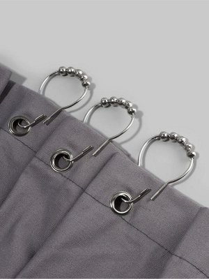 Крючок для штор с шариками, 7.5x4 см, 10 шт., цвет серебряный