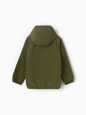 Ветровка демисезонная для мальчиков MINAKU из Softshell на флисе, непромокаемая, оливковая.