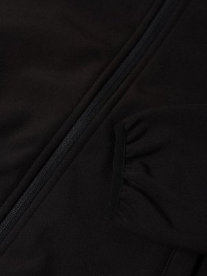 Ветровка демисезонная для мальчиков MINAKU из Softshell на флисе, непромокаемая, чёрная.