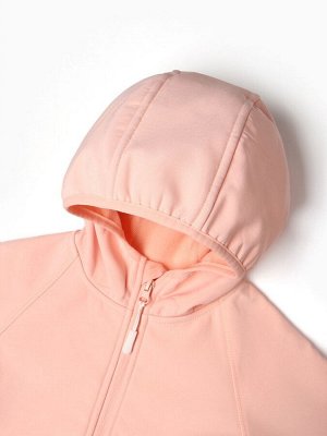 Ветровка демисезонная для девочек MINAKU из Softshell на флисе, непромокаемая, персиковая.