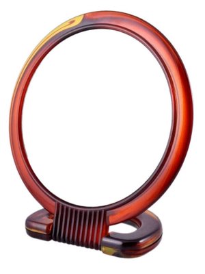 Scarlet Зеркало косметическое двустороннее настольное MI-065, круглое, 23,5 (17,5) x 16 см, коричневый