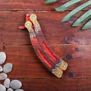 Сувенир деревянный «Нож бабочка» красный гранит