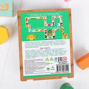 Развивающая игра «Домино. Тропические животные», пластиковая коробка