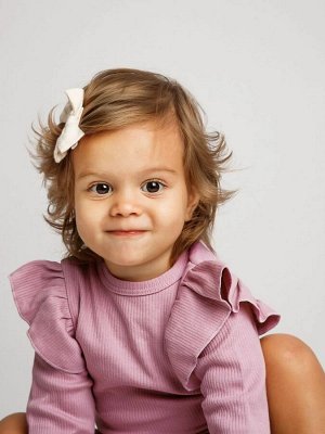 Боди детское с длинным рукавом с рюшами AMAROBABY Fashion, розовый