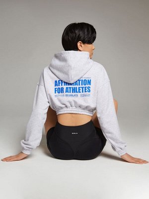 Кроп-худи Oversize с принтом