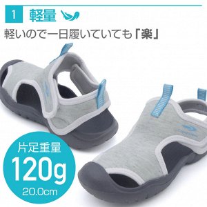 Tigora OD Sandals J LGY - Летние прогулочные сандалии на липучке для детей 1-6 лет, светло-серый цвет