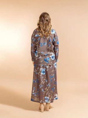 Костюм юбка и блузка (вискоза,лен)  №25-200-1
