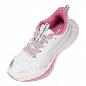 TIGORA Running Shoes WHPK - Беговые кроссовки для детей 6-12 лет, бело-розовые